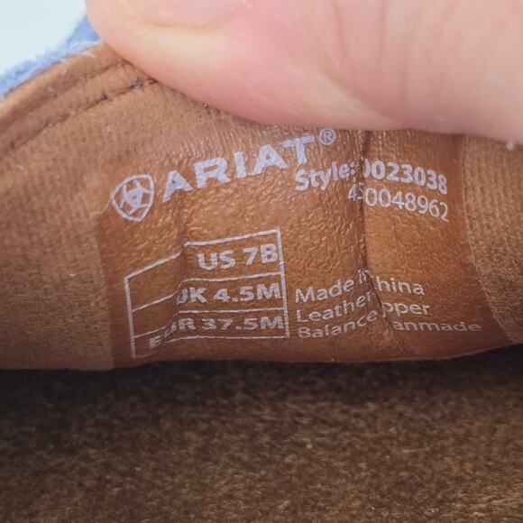 Ariat Cruiser Loafers Women's 7B Baby Blue Suede Slip On Casual Comfortable - Picture 11 of 11